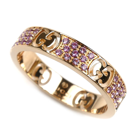 GUCCI グッチ K18PG ピンクゴールド アイコン スターダスト リング・指輪 ピンクサファイア 12号 3.6g レディース【中古】【美品】