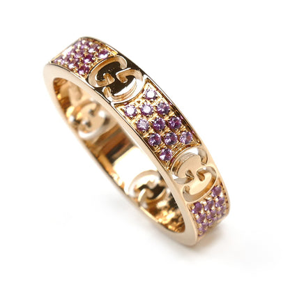 GUCCI グッチ K18PG ピンクゴールド アイコン スターダスト リング・指輪 ピンクサファイア 12号 3.6g レディース【中古】【美品】