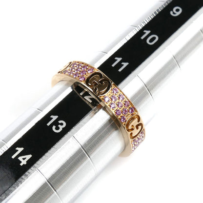 GUCCI グッチ K18PG ピンクゴールド アイコン スターダスト リング・指輪 ピンクサファイア 12号 3.6g レディース【中古】【美品】