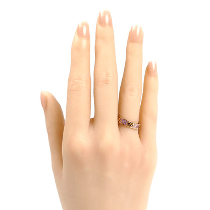 GUCCI グッチ K18PG ピンクゴールド アイコン スターダスト リング・指輪 ピンクサファイア 12号 3.6g レディース【中古】【美品】