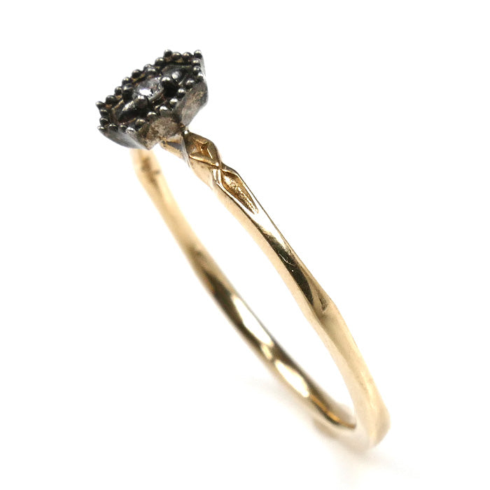 アガット K10YG 1粒ダイヤモンド ピンキーリング アガット K10YG 一粒