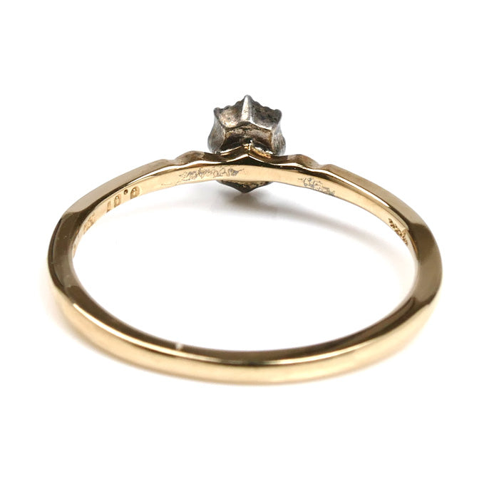 agete　10Ｋリング　7号 7号 アガット リング K10 ダイヤモンド 透かし アイビー agete