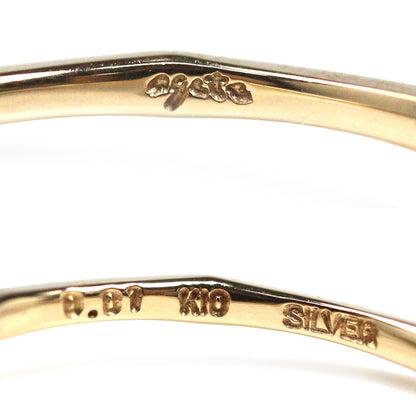 agete アガット K10PG/SILVER リング・指輪 ダイヤモンド0.01ct 11号 1.1g レディース【中古】