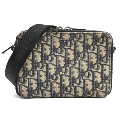Christian Dior クリスチャンディオール オブリーク ジャガード ジップポーチ ショルダーバッグ ネイビー 20BBC119YSE ユニセックス【中古】