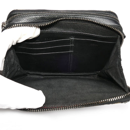 Christian Dior クリスチャンディオール オブリーク ジャガード ジップポーチ ショルダーバッグ ネイビー 20BBC119YSE ユニセックス【中古】