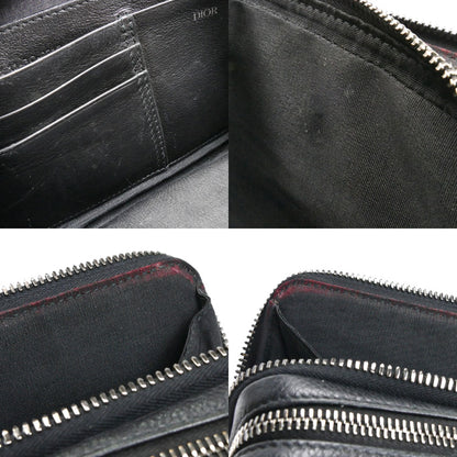 Christian Dior クリスチャンディオール オブリーク ジャガード ジップポーチ ショルダーバッグ ネイビー 20BBC119YSE ユニセックス【中古】