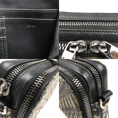 Christian Dior クリスチャンディオール オブリーク ジャガード ジップポーチ ショルダーバッグ ネイビー 20BBC119YSE ユニセックス【中古】