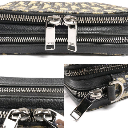 Christian Dior クリスチャンディオール オブリーク ジャガード ジップポーチ ショルダーバッグ ネイビー 20BBC119YSE ユニセックス【中古】