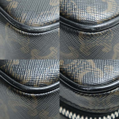 CELINE セリーヌ トリオンフ ミディアム メッセンジャー ショルダーバッグ ブラック ブラウン 197202 レディース【中古】