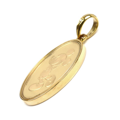 Disney ディズニー K24YG/K18YG ミッキーマウス ペンダントトップ ダイヤモンド0.01ct 6.1g 両面ガラス レディース【中古】【美品】