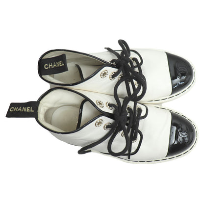 CHANEL シャネル 36C ブーツ ショートブーツ ホワイト ブラック G33169 レディース【中古】