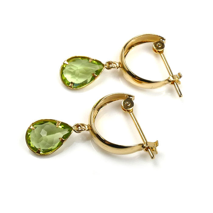 セール中⭐︎ペリドット×k18 イエローゴールドピアス　ポアーレ ペリドット ピアス 揺れる スタッドピアス k18 18k 18金