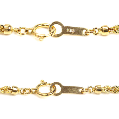 K18YG イエローゴールド クロストップ スクリューチェーン ネックレス スクリュー 3.3g 50cm ユニセックス【中古】