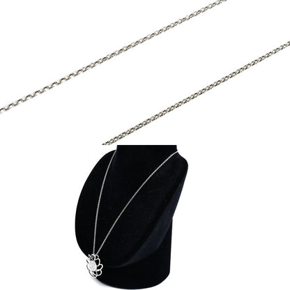 K18WG ホワイトゴールド フラワー ネックレス ダイヤモンド1.35ct 8.5g ～45cm フリーチェーン レディース【中古】