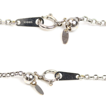 K18WG ホワイトゴールド フラワー ネックレス ダイヤモンド1.35ct 8.5g ～45cm フリーチェーン レディース【中古】