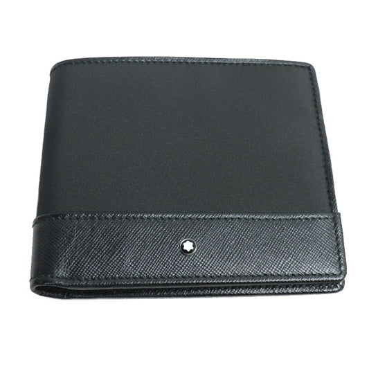 MONTBLANC モンブラン サルトリアル ジェット 8㏄ 二つ折り財布 ブラック 118393 メンズ【中古】【極美品】