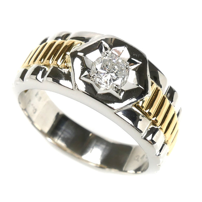 Pt900/K18YG リング・指輪 ダイヤモンド0.45ct 22号 15.5g メンズ【中古】