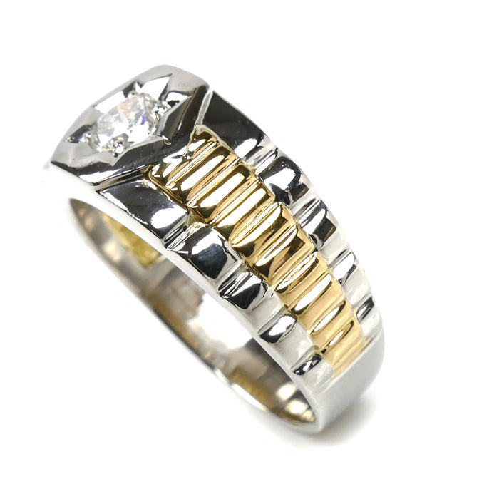 Pt900/K18YG リング・指輪 ダイヤモンド0.45ct 22号 15.5g メンズ【中古】