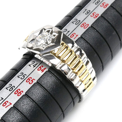 Pt900/K18YG リング・指輪 ダイヤモンド0.45ct 22号 15.5g メンズ【中古】