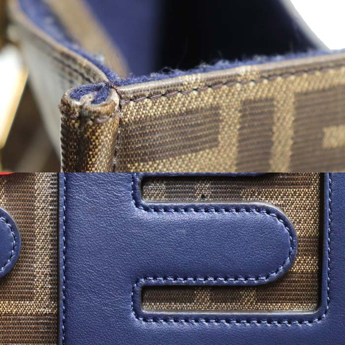 FENDI フェンディ FILAコラボ ズッカ柄 トートバッグ 2Wayショルダーバッグ ブラウン マルチ 8BM357 レディース【中古】