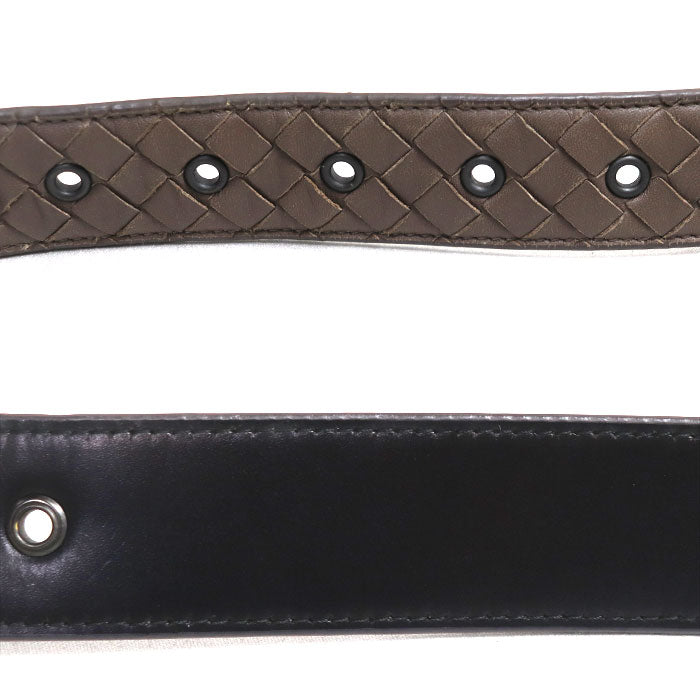 BOTTEGAVENETA ボッテガヴェネタ イントレチャート 85cm ベルト グレージュ メンズ【中古】