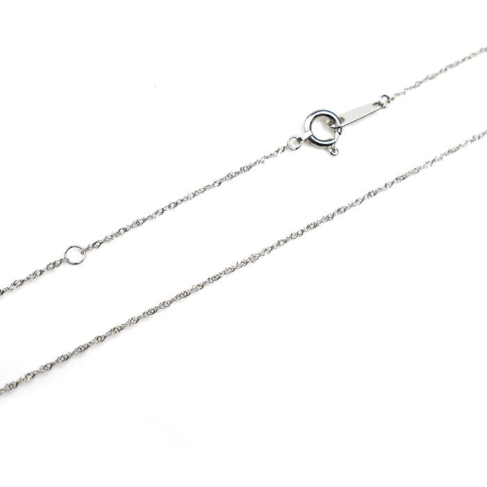 K18WG ホワイトゴールド オープンハート ネックレス ダイヤモンド0.28ct 2.3g 40cm レディース【中古】【美品】