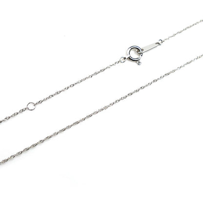 K18WG ホワイトゴールド オープンハート ネックレス ダイヤモンド0.28ct 2.3g 40cm レディース【中古】【美品】