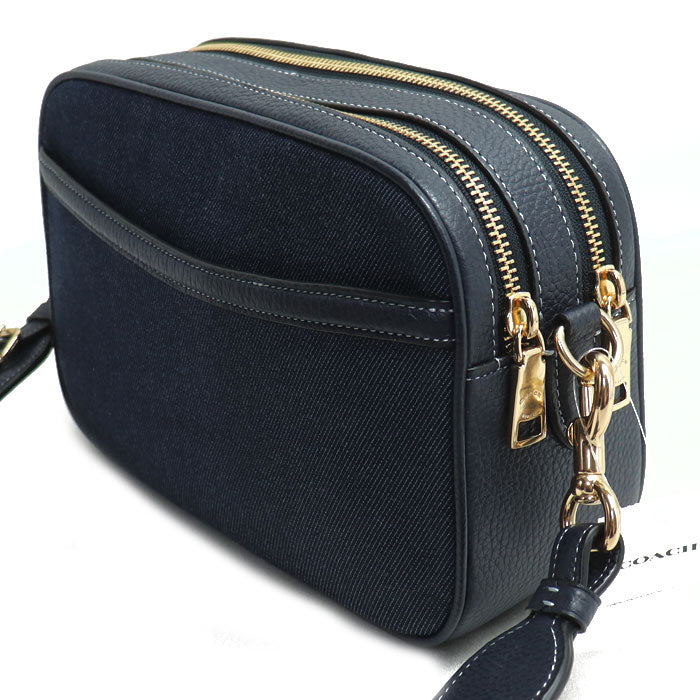 COACH コーチ ジェス クロスボディ ショルダーバッグ ネイビー C8585 IMDEN アウトレット品 ユニセックス【中古】【極美品】