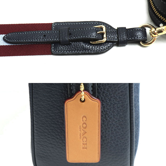 COACH コーチ ジェス クロスボディ ショルダーバッグ ネイビー C8585 IMDEN アウトレット品 ユニセックス【中古】【極美品】