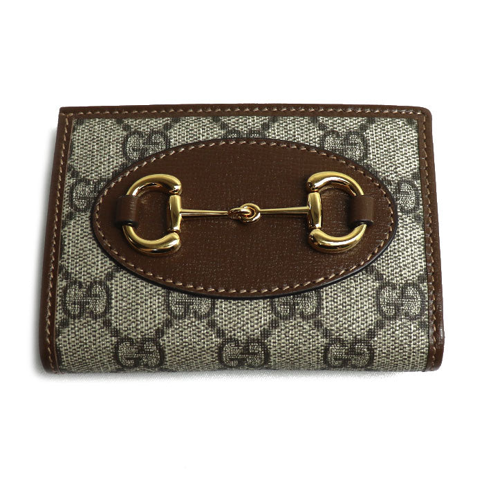 GUCCI グッチ ホースビット 1955 カードケース ウォレット 二つ折り財布 ベージュ/エボニー ‎726846 92TCG 8563 レディース【中古】
