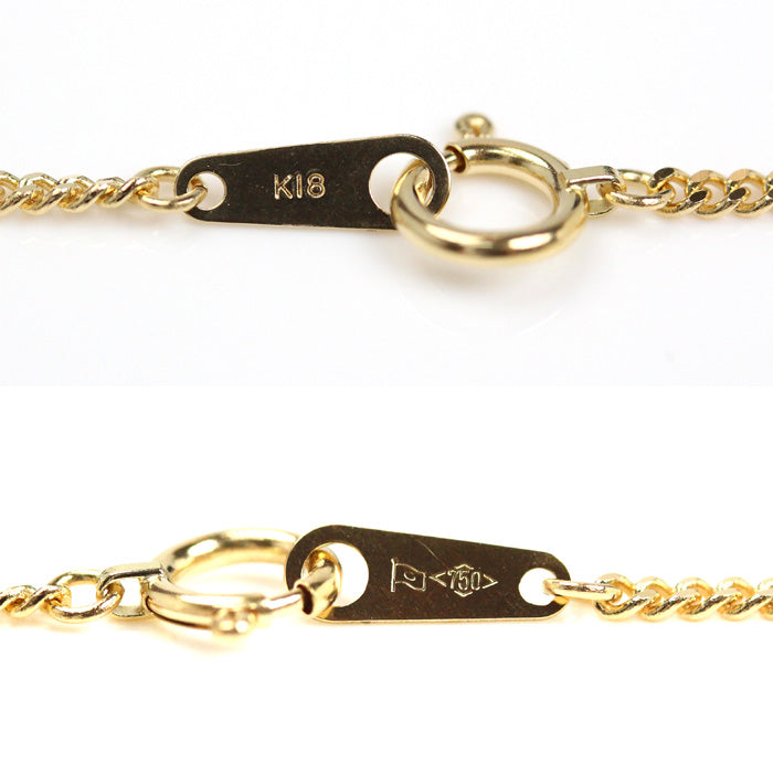 K18YG イエローゴールド ネックレス 喜平2面カット 4.2g 42cm レディース【中古】