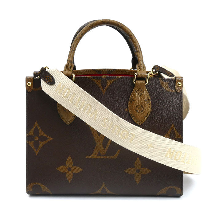 LOUIS VUITTON ルイ・ヴィトン オンザゴーPM 2Wayショルダーバッグ ジャイアントリバース M46373 ICチップ レディース【中古】【美品】