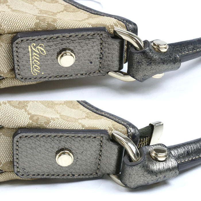 GUCCI グッチ GGキャンバス セミショルダー ショルダーバッグ ベージュ 130737 レディース【中古】