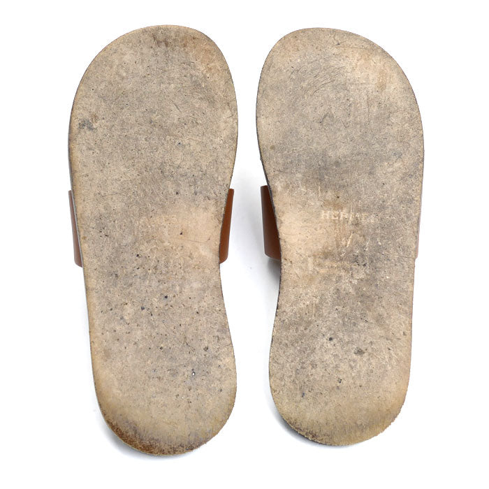 HERMES エルメス イズミール サンダル ブラウン 
41 メンズ【中古】