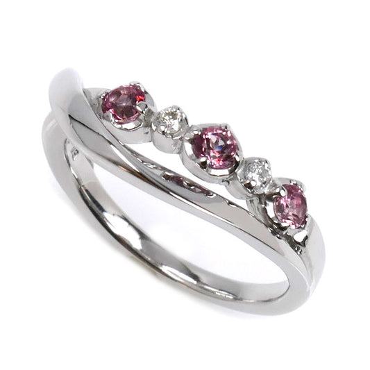 4℃ ヨンドシー K18WG ホワイトゴールド リング・指輪 トパーズ ダイヤモンド 8号 3.8g レディース【中古】【美品】