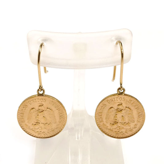 メキシコ金貨 2ペソ K21.6YG/K18YG ピアス 3.7g レディース【中古】