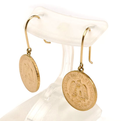 メキシコ金貨 2ペソ K21.6YG/K18YG ピアス 3.7g レディース【中古】