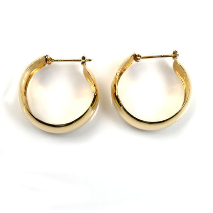 K18YG イエローゴールド フープ ピアス 3.6g レディース【中古】