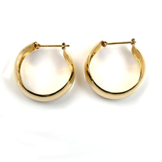 K18YG イエローゴールド フープ ピアス 3.6g レディース【中古】