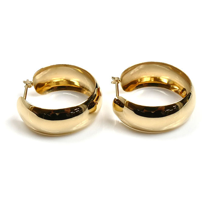 K18YG イエローゴールド フープ ピアス 3.6g レディース【中古】