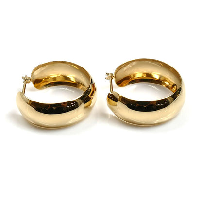 K18YG イエローゴールド フープ ピアス 3.6g レディース【中古】