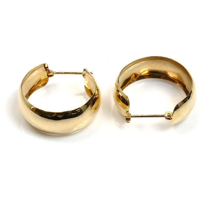 K18YG イエローゴールド フープ ピアス 3.6g レディース【中古】