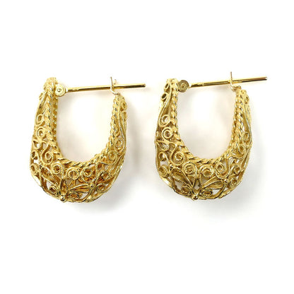 K18YG イエローゴールド 透かし ピアス 4.8g レディース【中古】