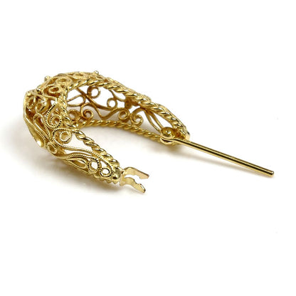 K18YG イエローゴールド 透かし ピアス 4.8g レディース【中古】