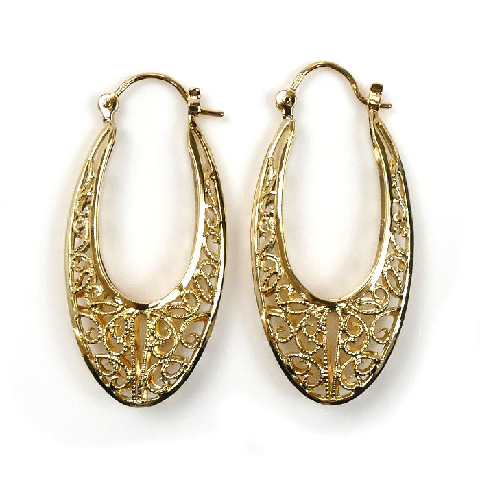 K18YG イエローゴールド 透かし ピアス 4.9g レディース【中古】