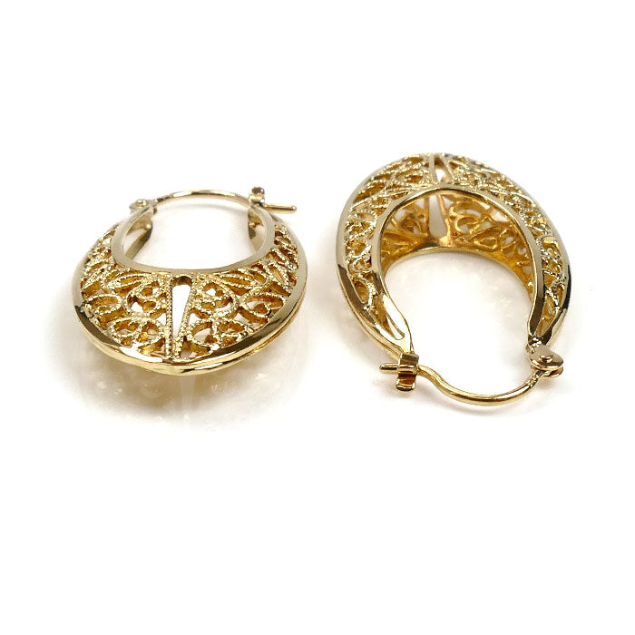 K18YG イエローゴールド 透かし ピアス 4.9g レディース【中古】