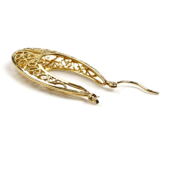 K18YG イエローゴールド 透かし ピアス 4.9g レディース【中古】