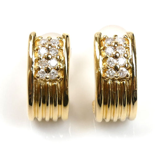 K18YG イエローゴールド ピアス ダイヤモンド0.11ct/0.11ct 3.7g レディース【中古】