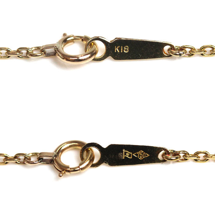 K18YG イエローゴールド ネックレス 小豆 4.7g 60cm レディース【中古】