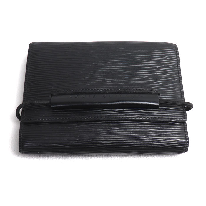 LOUIS VUITTON ルイ・ヴィトン ポルトフォイユ エラスティック 二つ折り財布 エピ ノワール M6346B MI0061 レディース【中古】